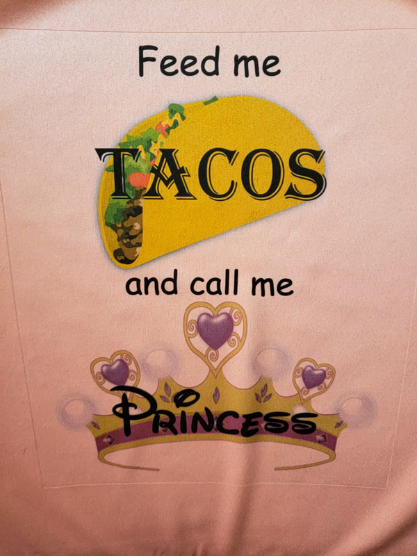 Vapor Solar shirt for a girl who loves tacos made with sublimation printing