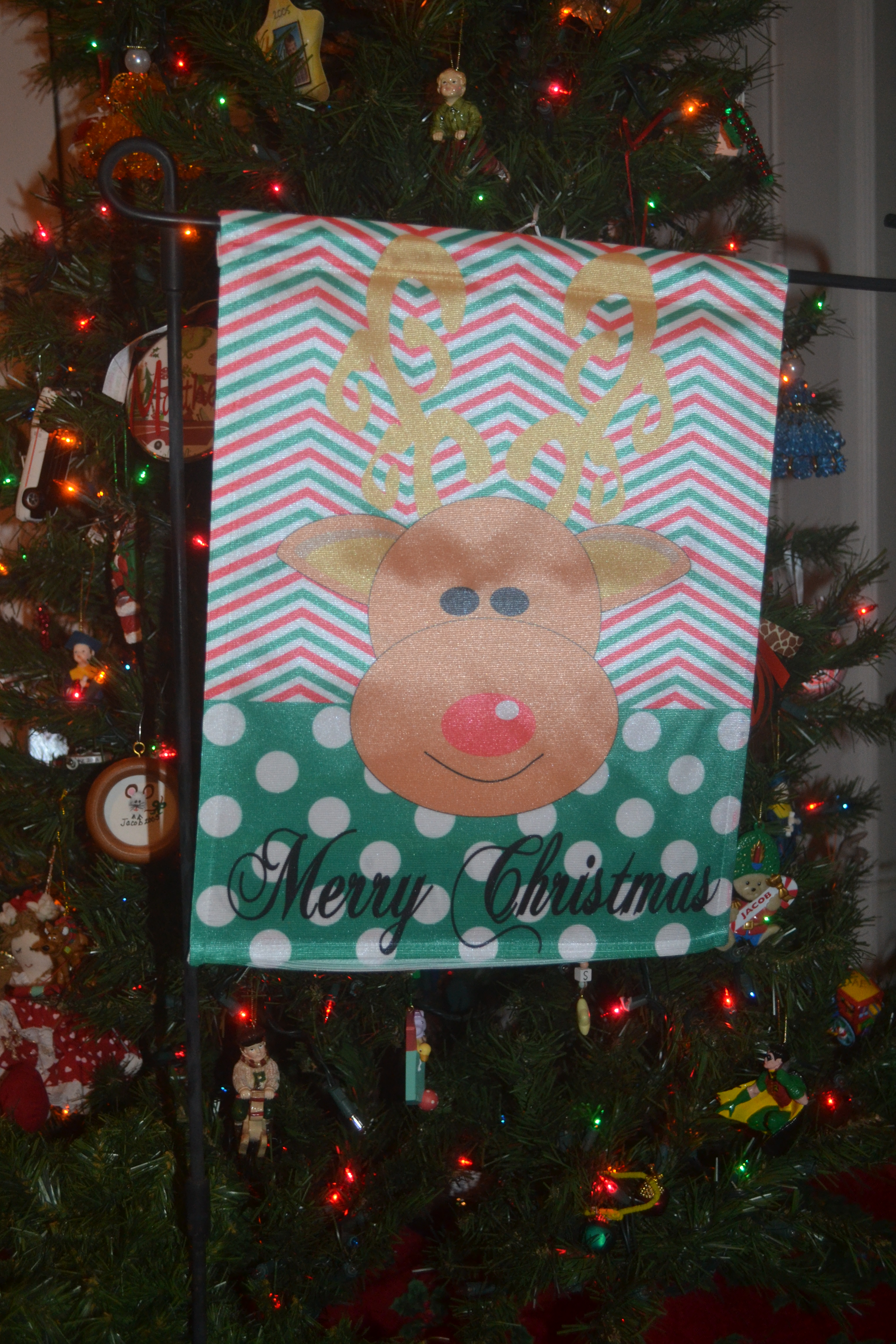 Christmas Garden Flag - I Love Reindeer made with sublimation printing