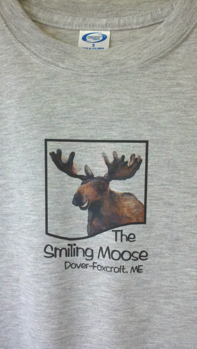 The Smiling Moose T made with sublimation printing