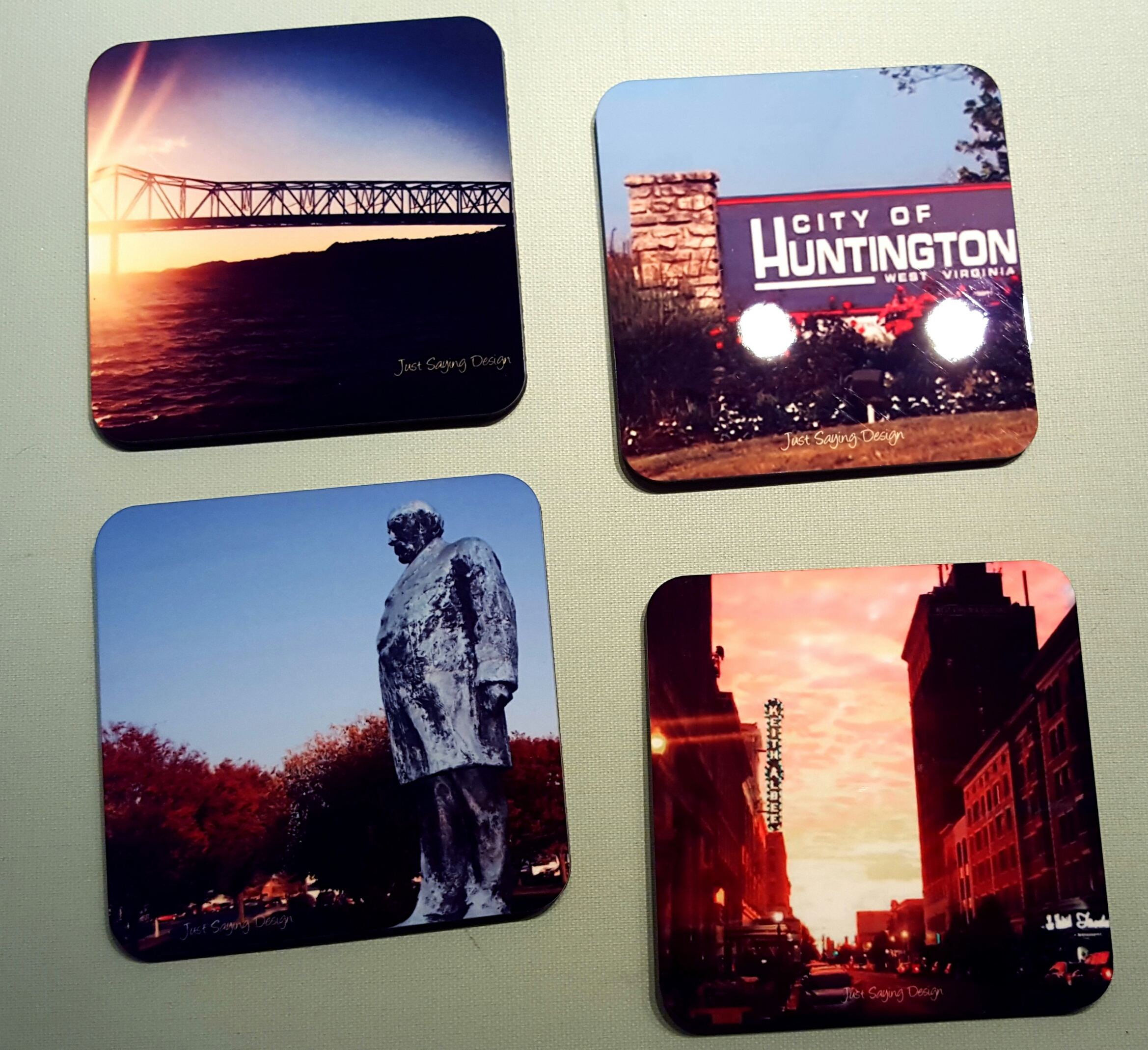 City Attractions Hardboard Coasters made with sublimation printing