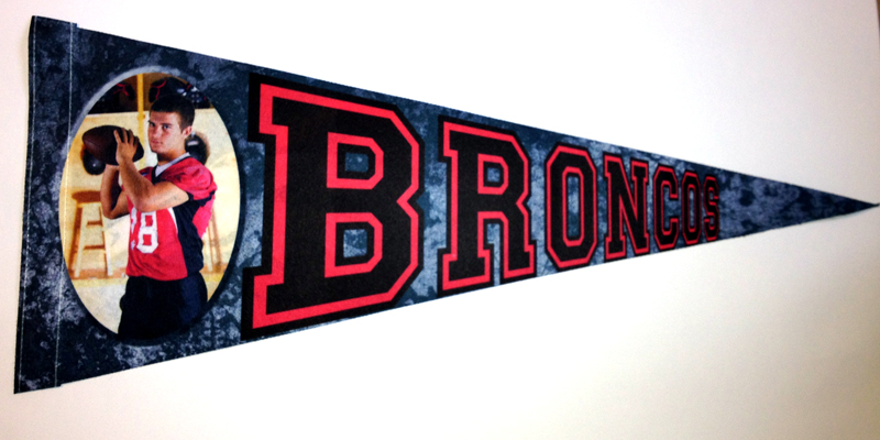 Bronco Pennant  made with sublimation printing