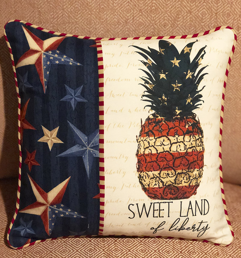 Patriotic Pillow made with sublimation printing