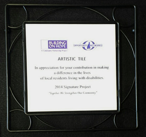 Award tile made with sublimation printing