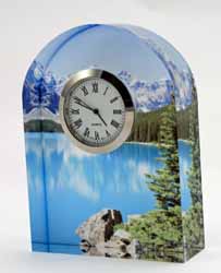 Lake and Mountain view clock made with sublimation printing