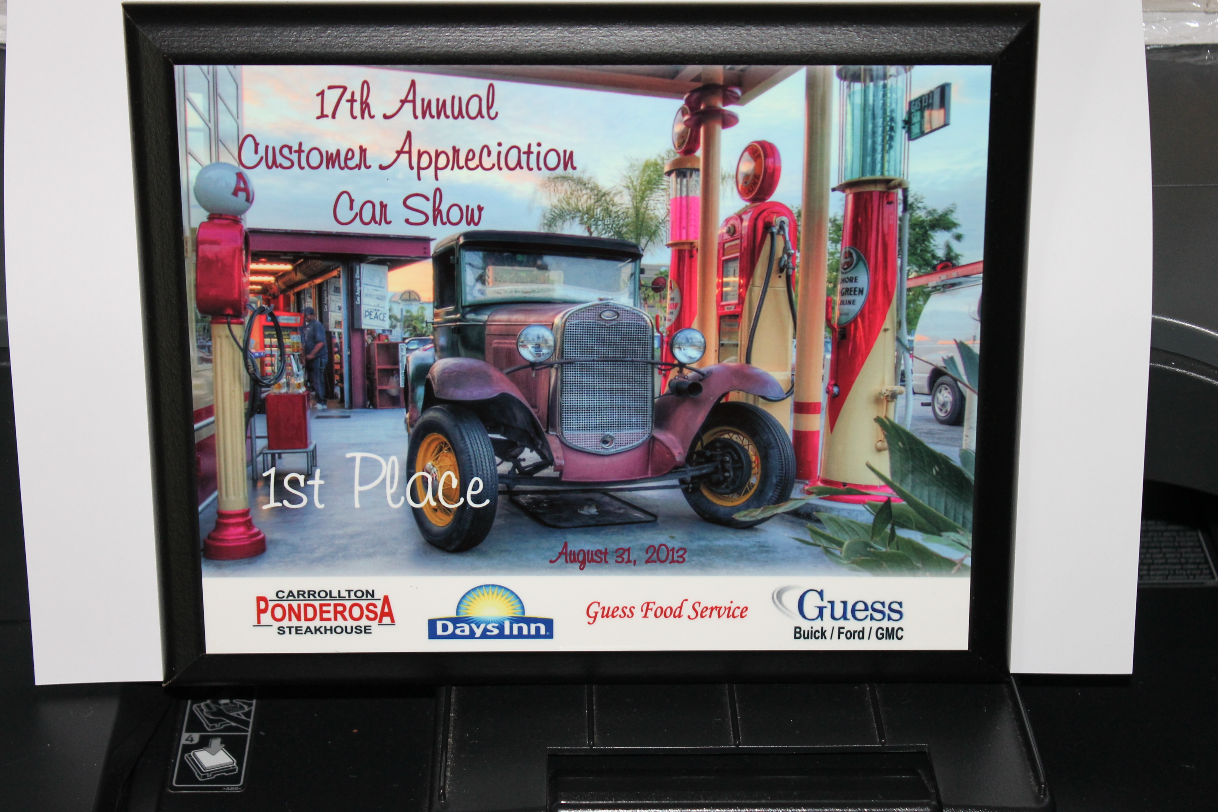 Car Show Awards and Dash Plaques made with sublimation printing