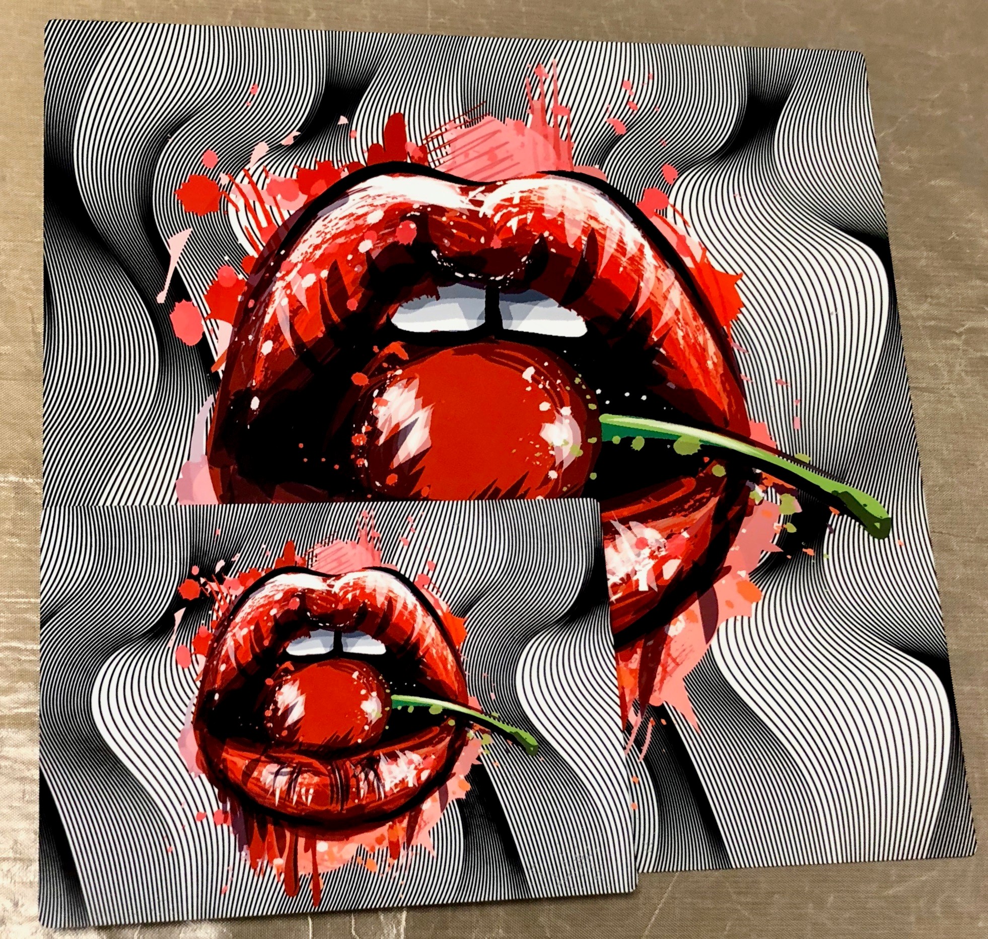 Cherry Lips made with sublimation printing