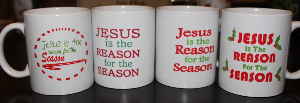 Christmas Mugs made with sublimation printing
