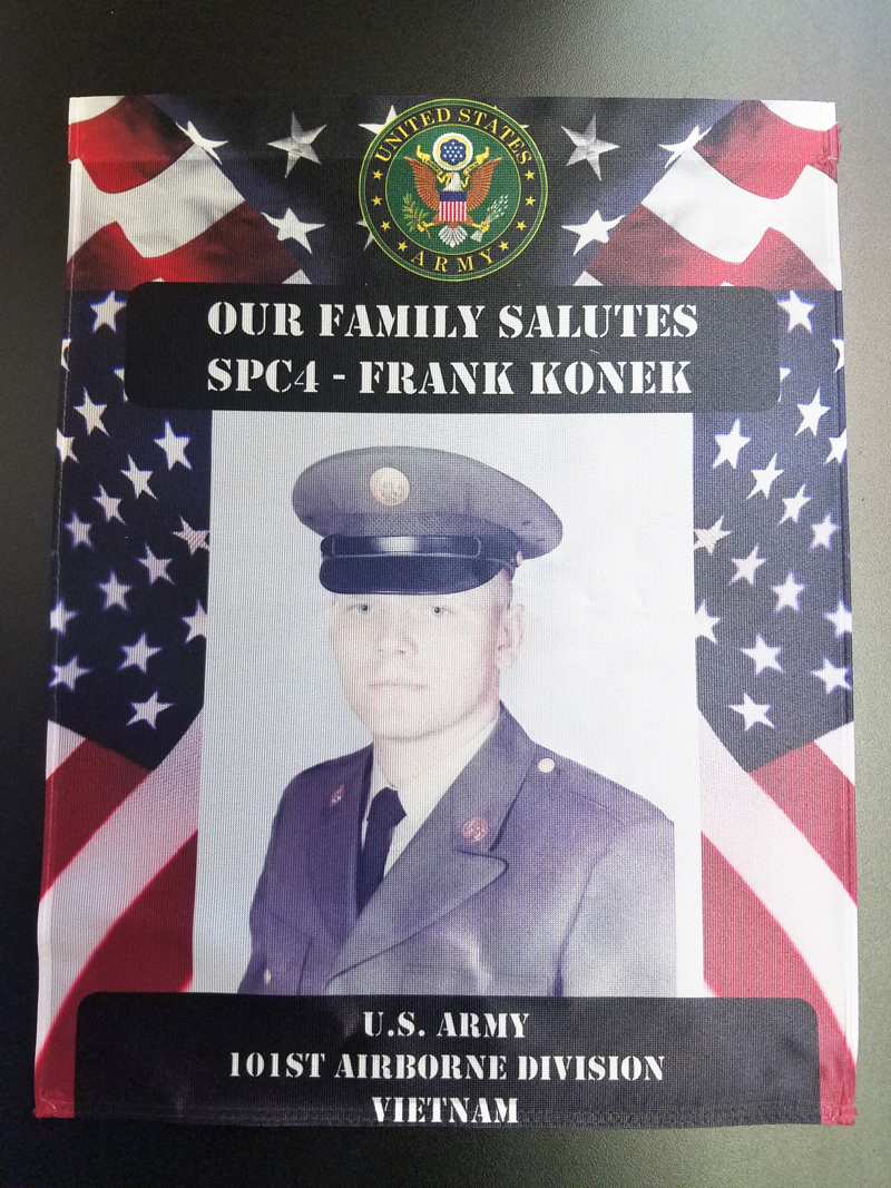 Military Memorial Flags made with sublimation printing