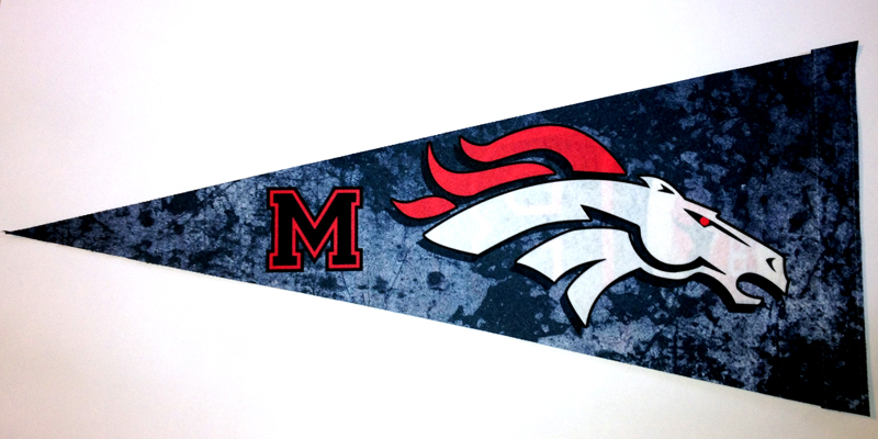 Bronco Pennant  2 made with sublimation printing