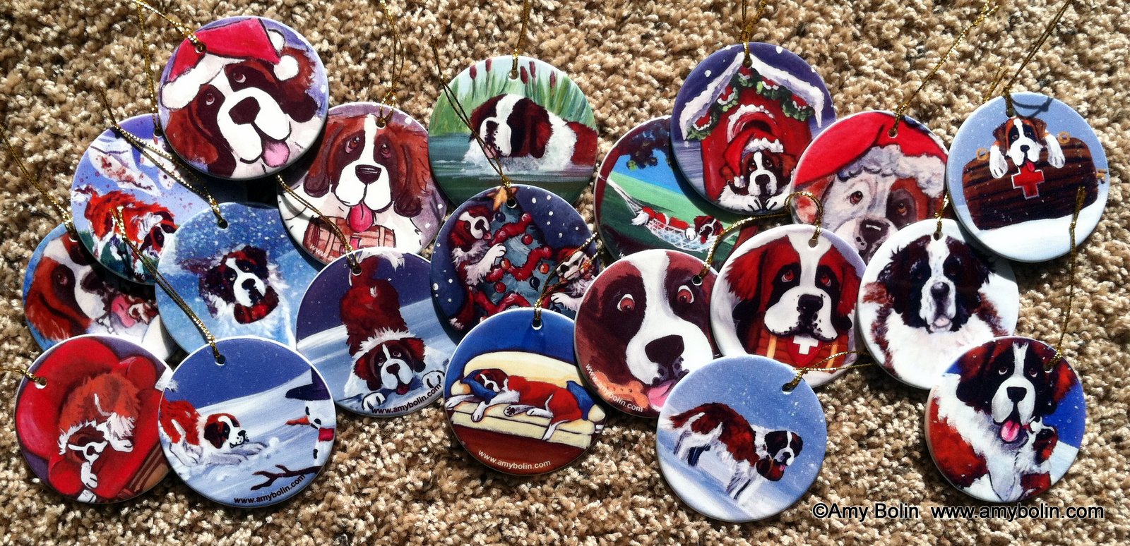 Saint Bernard Ornament Collage made with sublimation printing