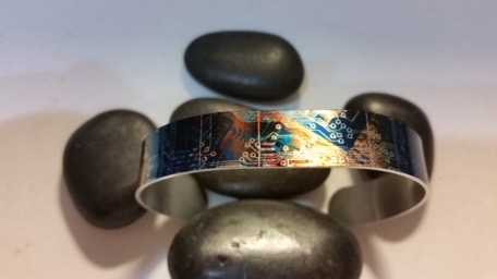 Colorful Circuit Board Bracelet made with sublimation printing