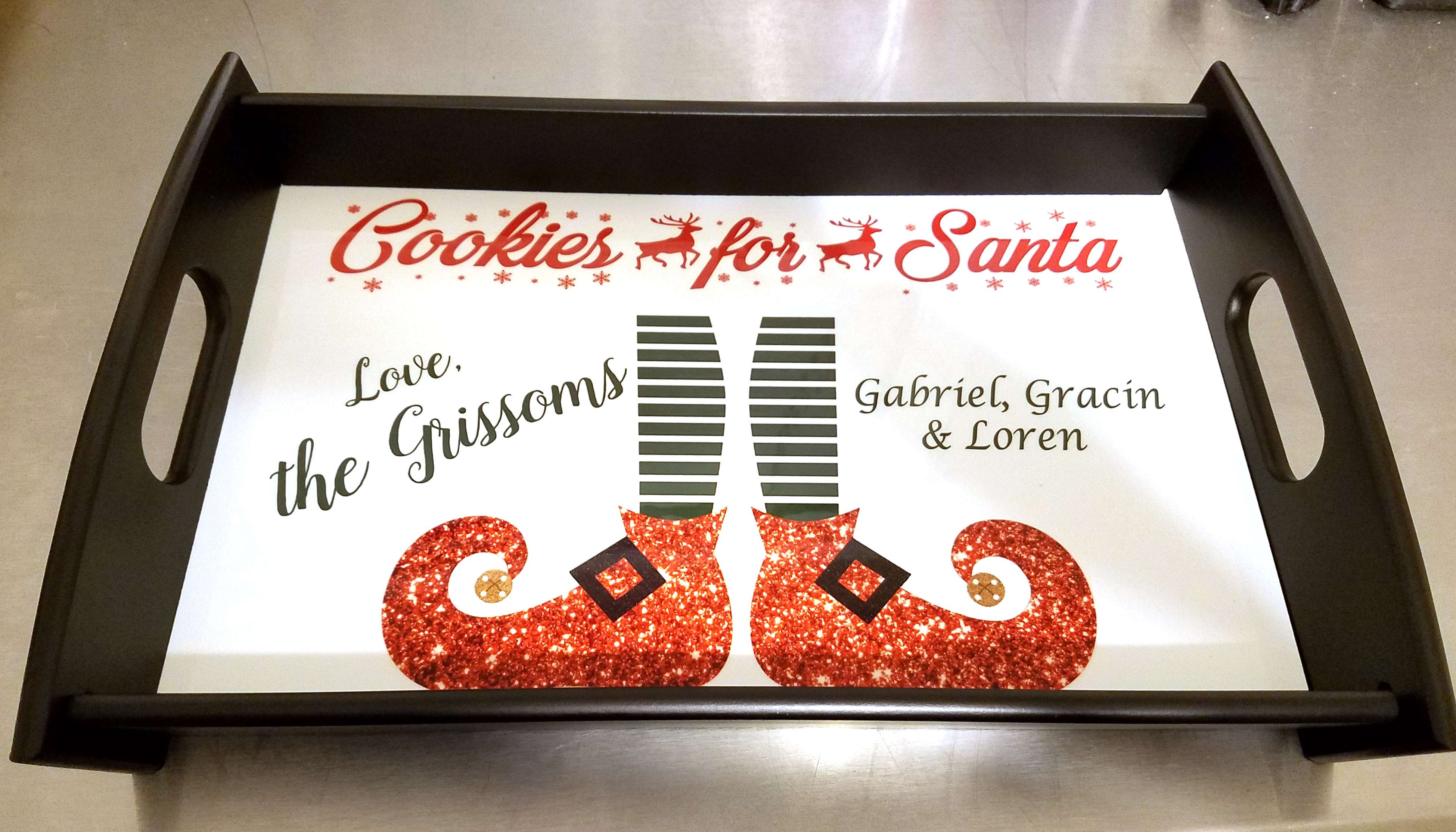 Cookies for Santa Serving Tray made with sublimation printing
