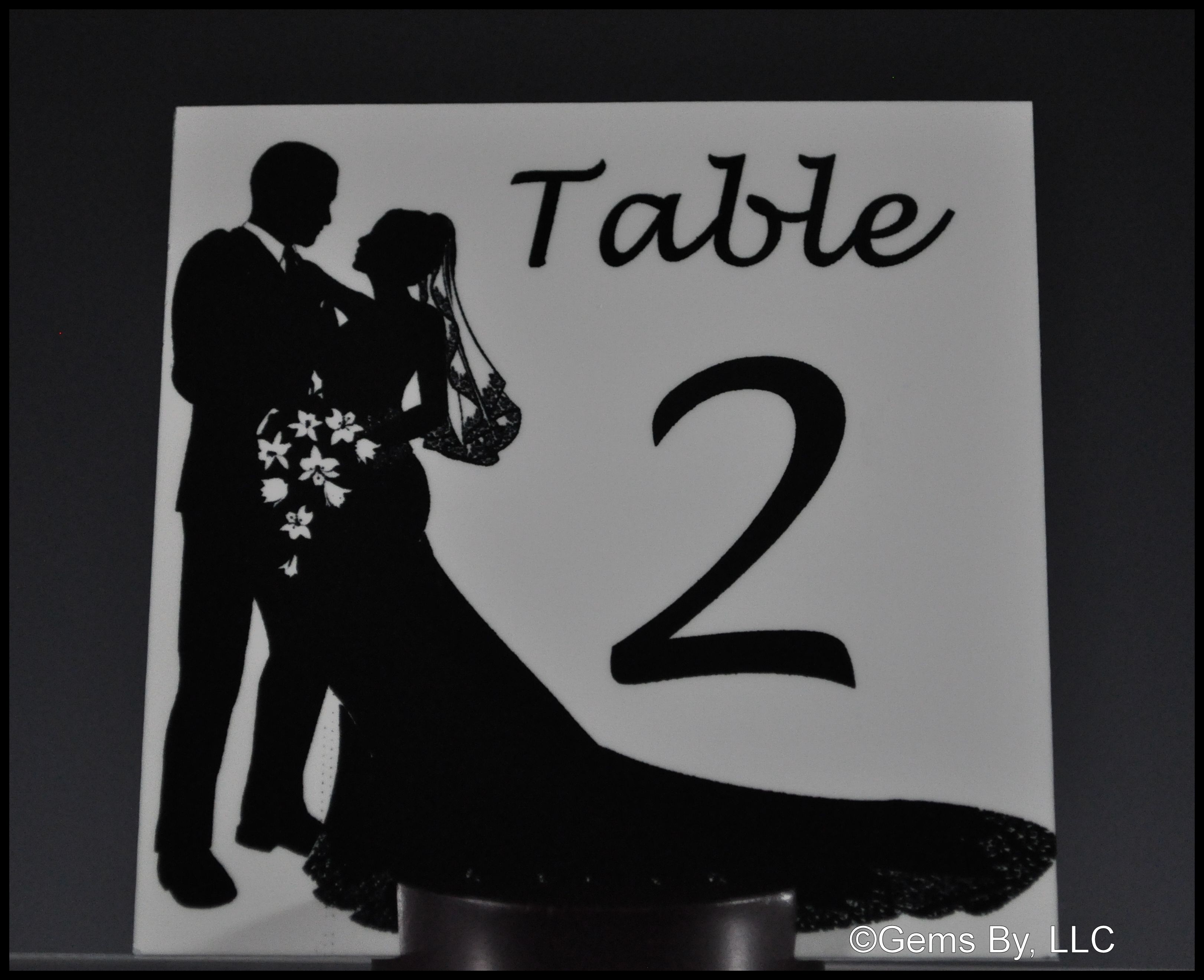 Assigned Table Numbers made with sublimation printing