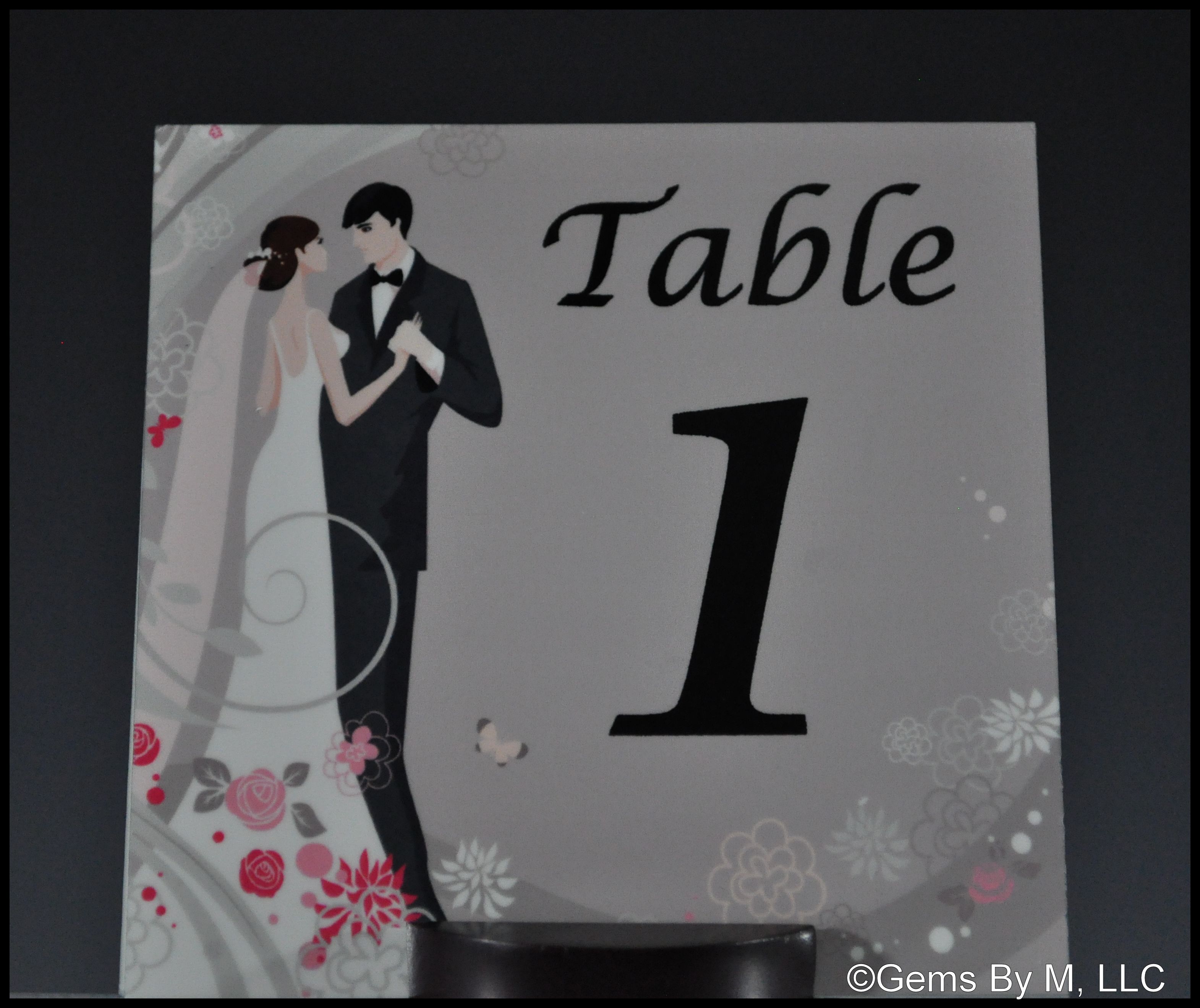 Assigned Table Numbers made with sublimation printing