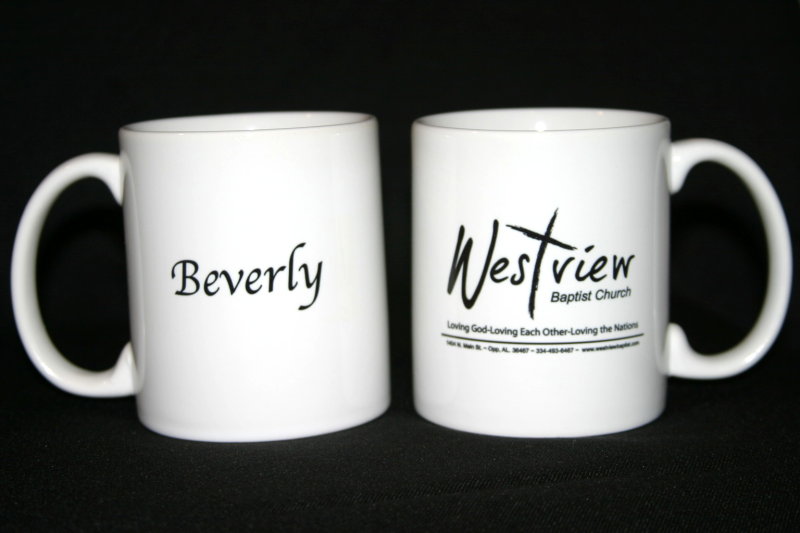 Westview Baptist Church Mugs made with sublimation printing