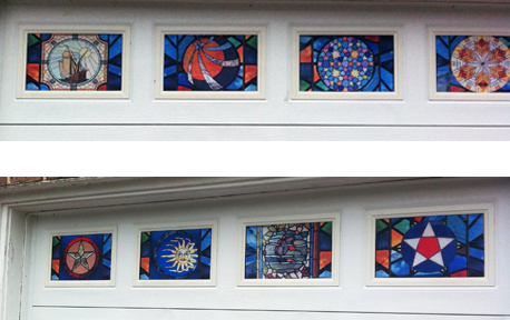 Closeup of the windows made with sublimation printing