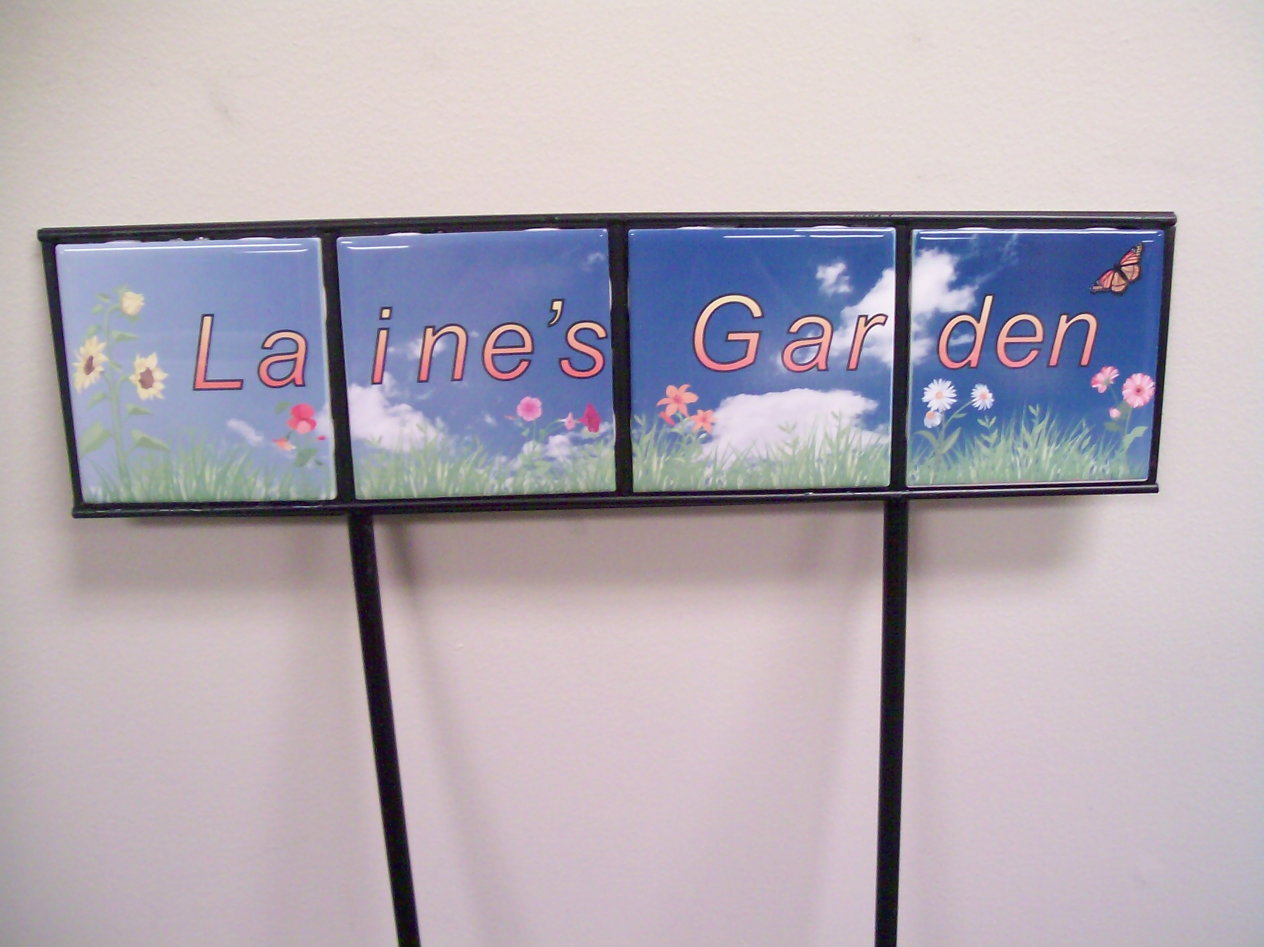 Garden stake made with sublimation printing