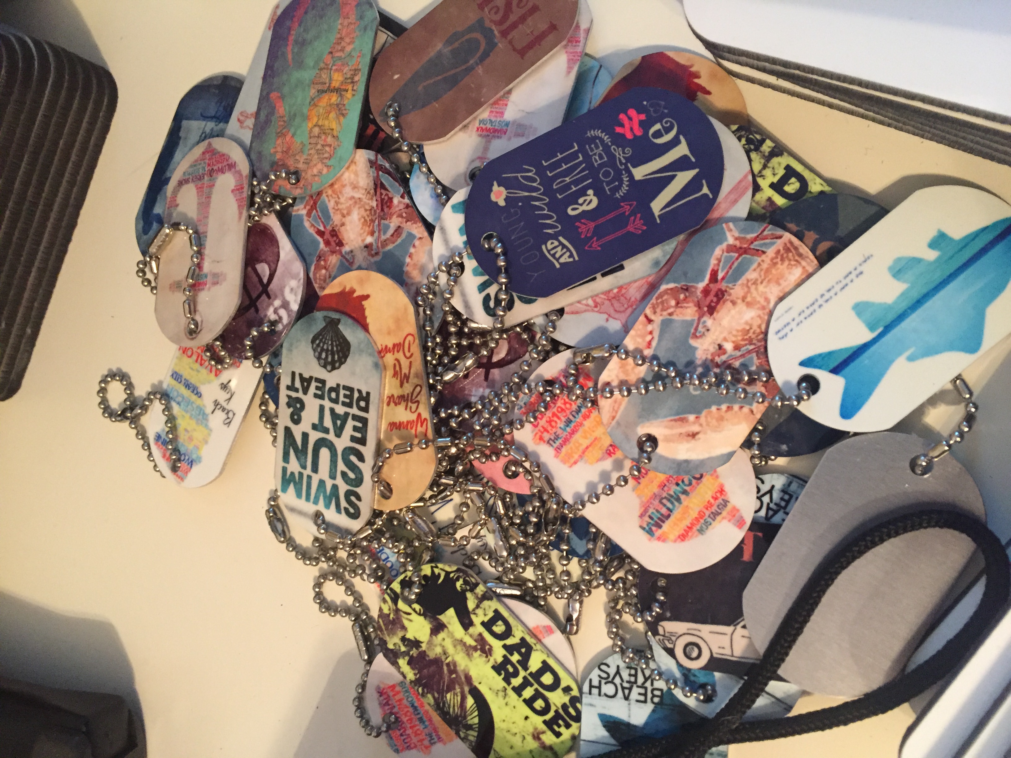 Dog Tag Beach Keys made with sublimation printing