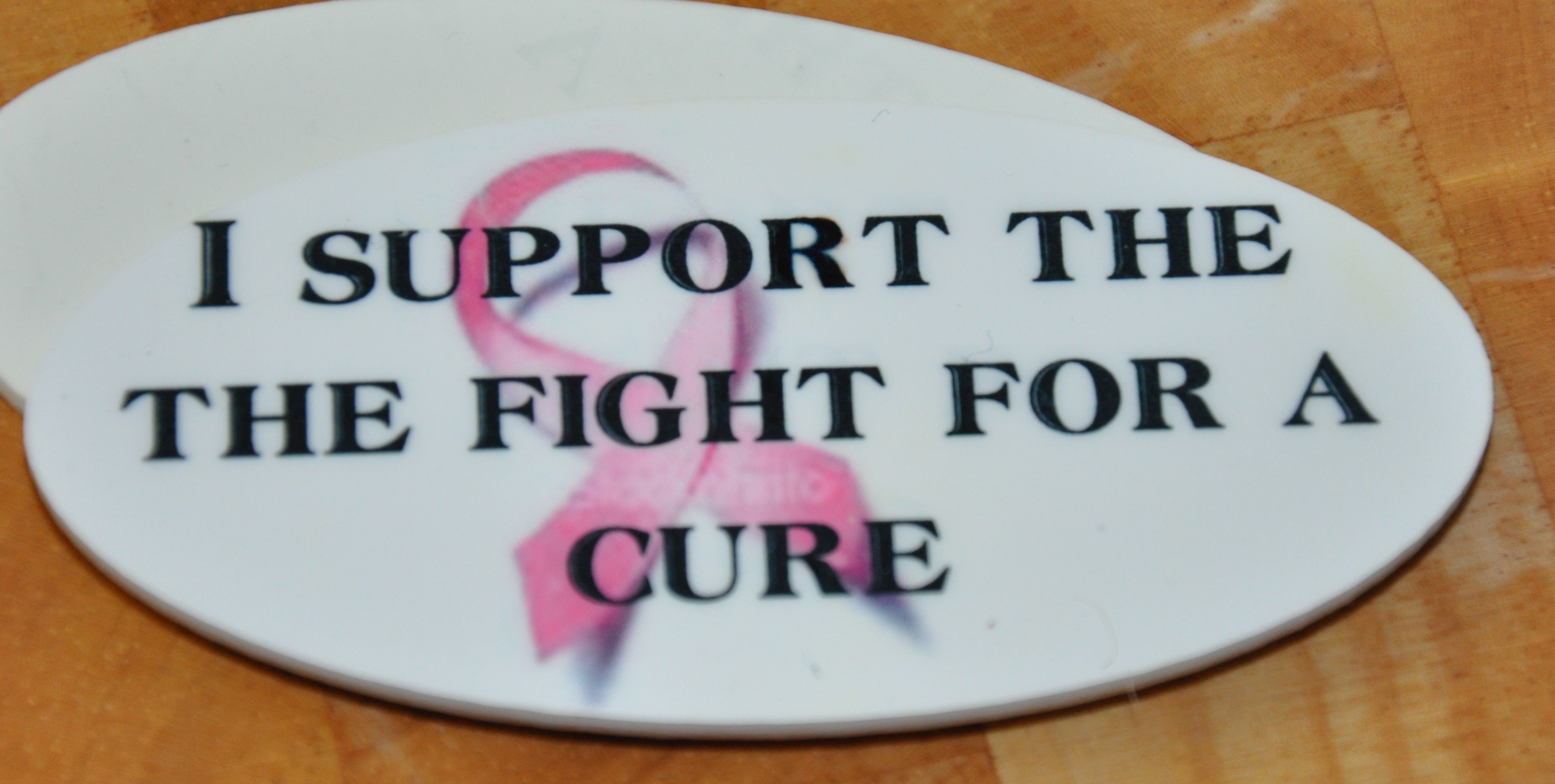 Cancer Awareness Pin made with sublimation printing