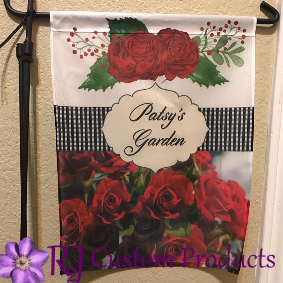 Roses Garden Flag made with sublimation printing