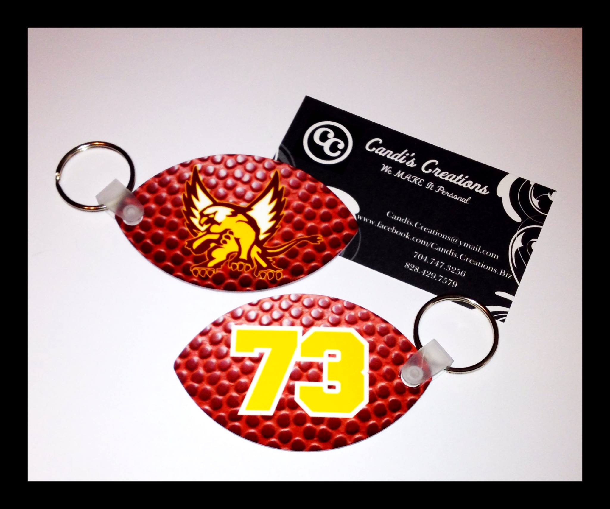 School Key Tags made with sublimation printing
