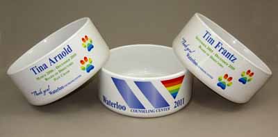 Ceramic Pet Bowls made with sublimation printing