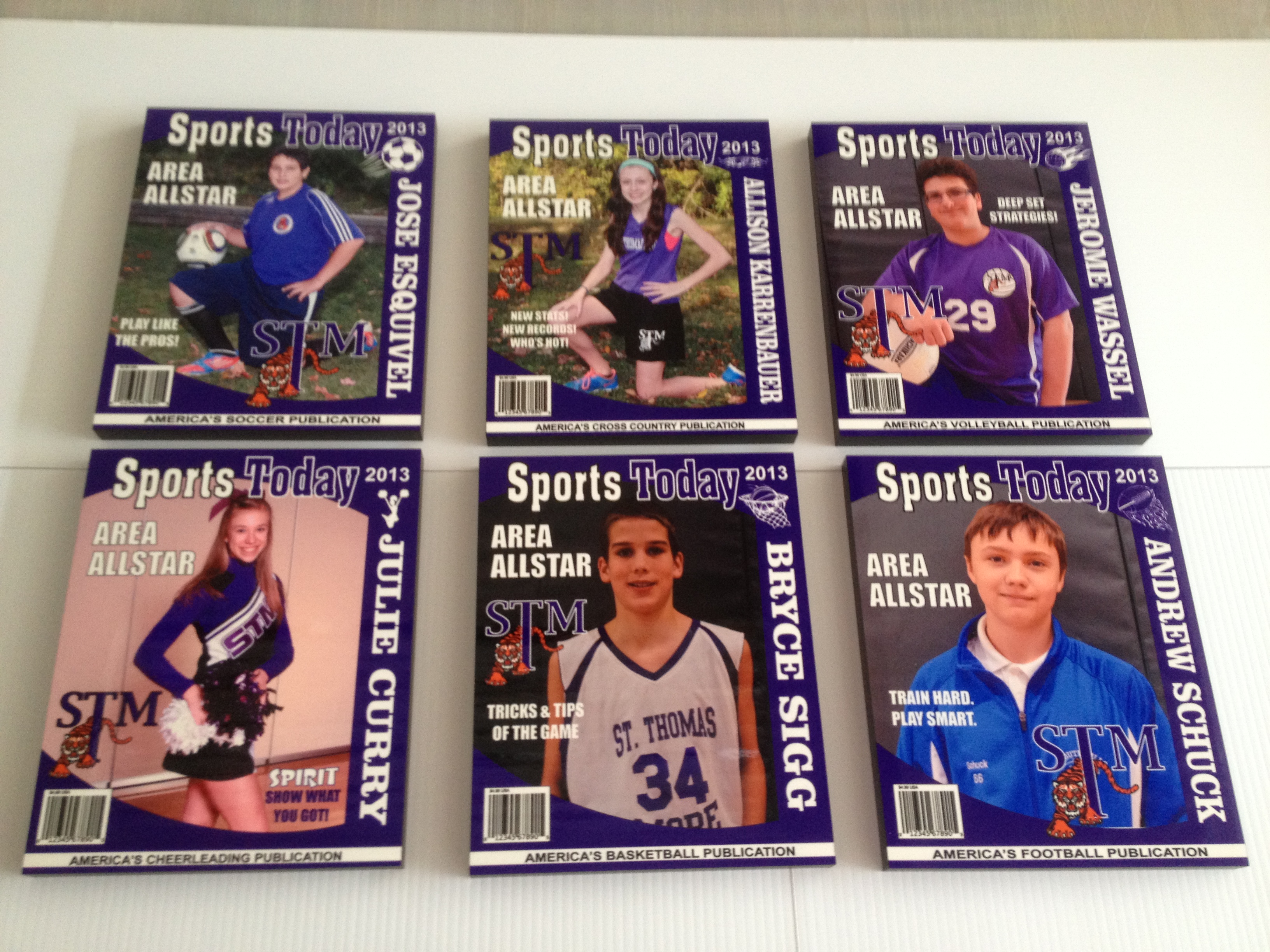 magazine plaques made with sublimation printing