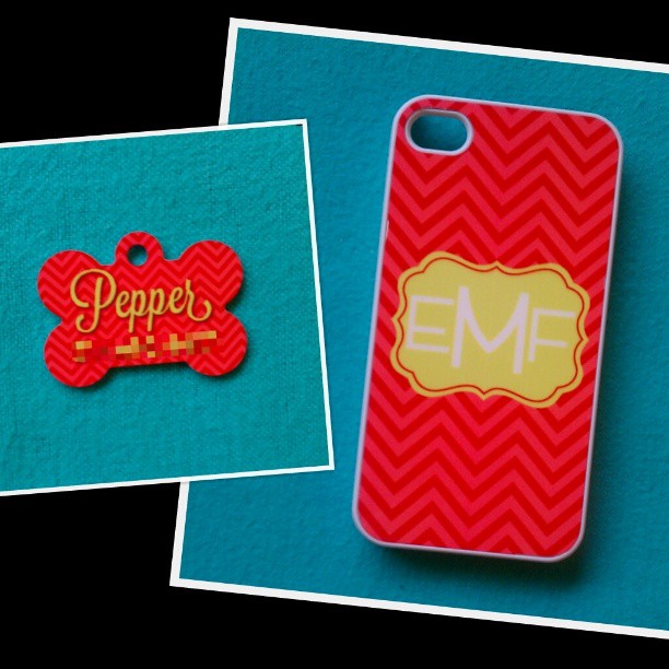 Matching Pet Tag and iPhone Case made with sublimation printing
