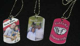 Dog tags made with sublimation printing