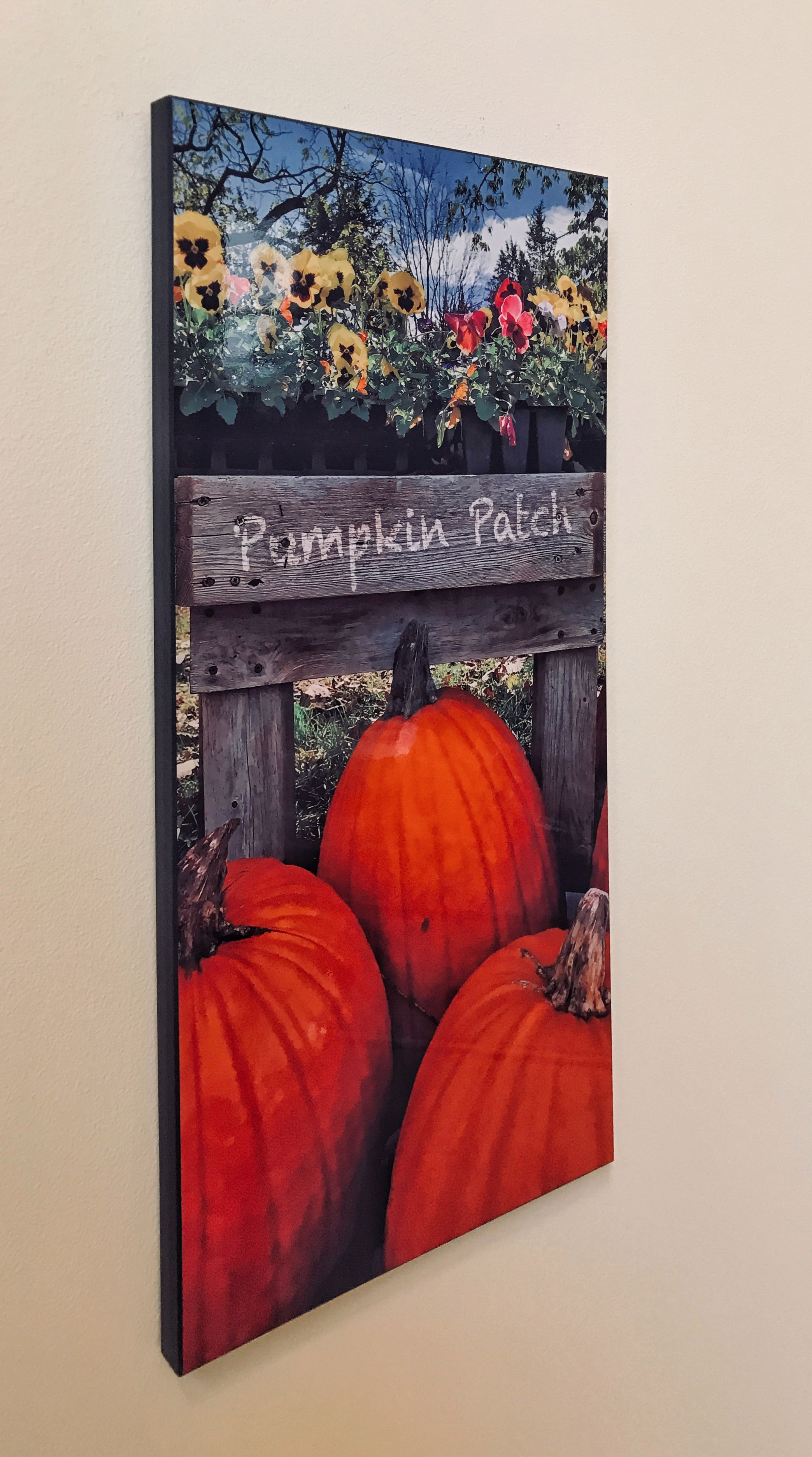 Pumpkin Patch Plaque made with sublimation printing