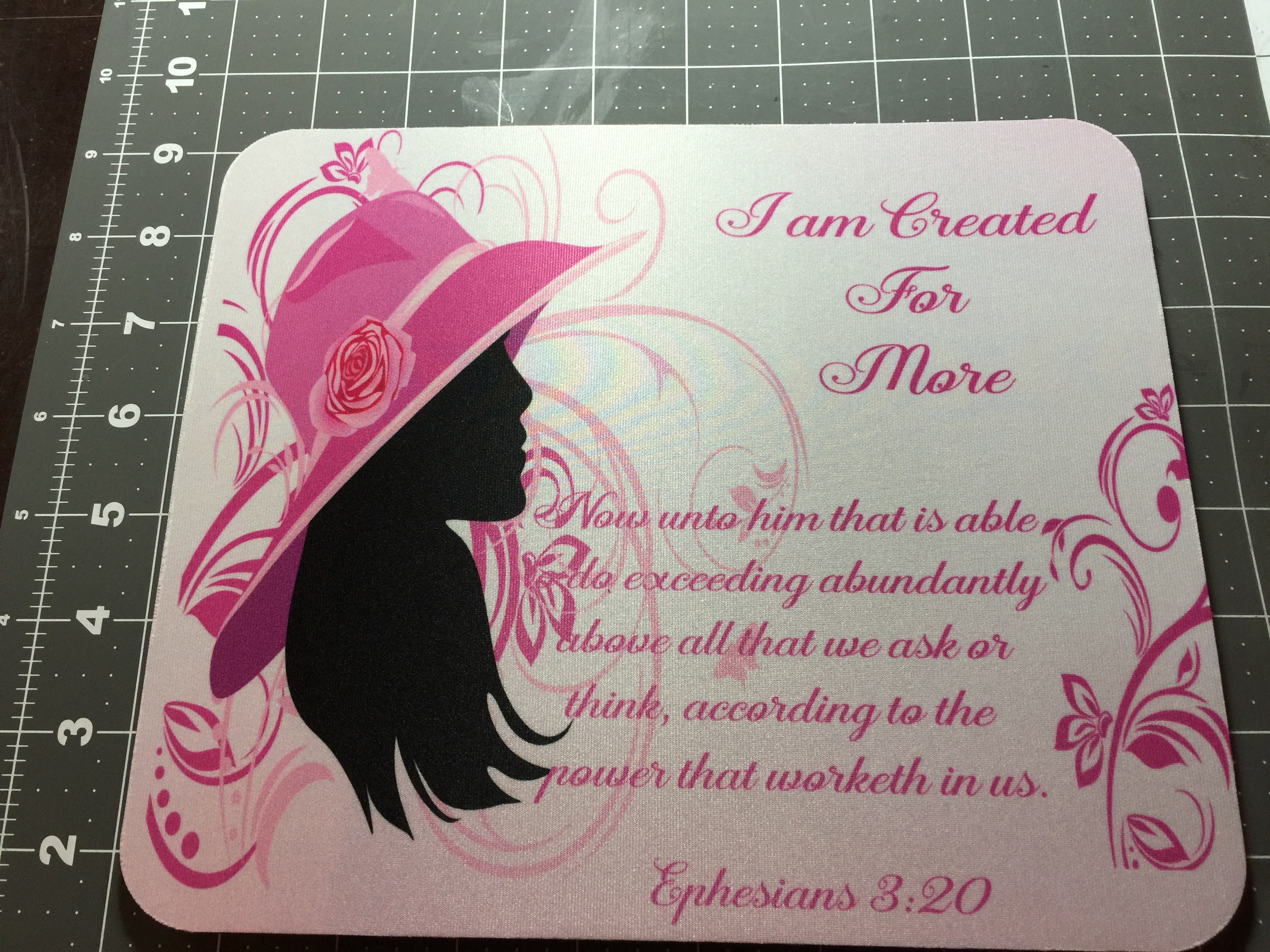 I am Created for More made with sublimation printing