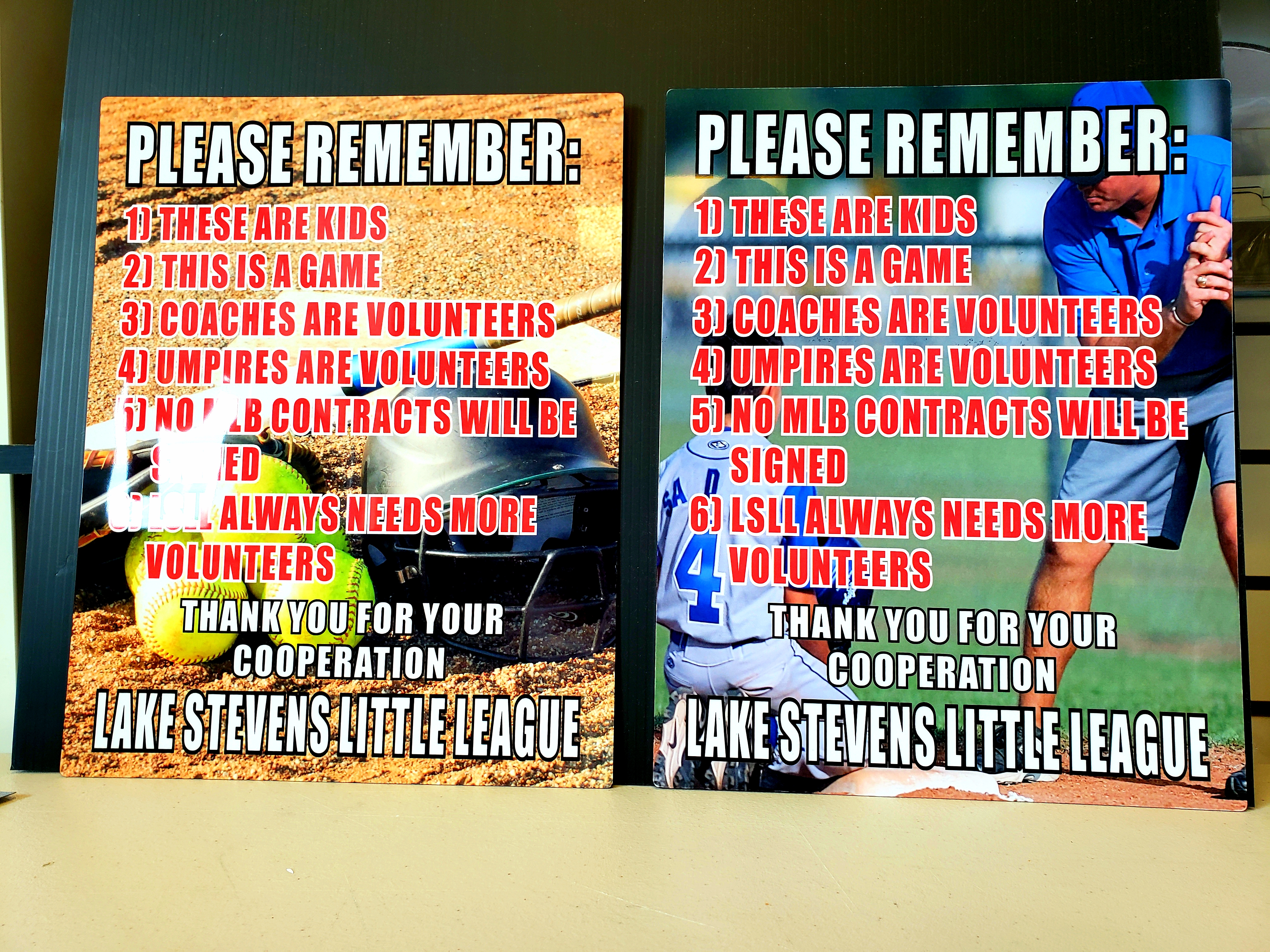 LIttle League Exterior Signs made with sublimation printing