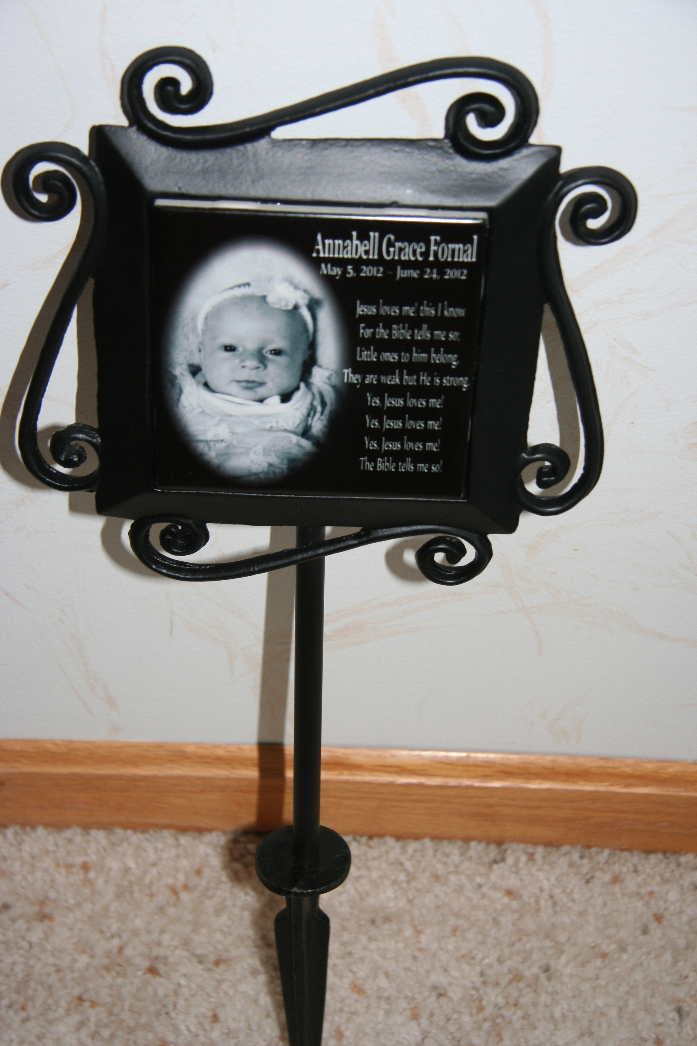 Temporary Grave Marker made with sublimation printing