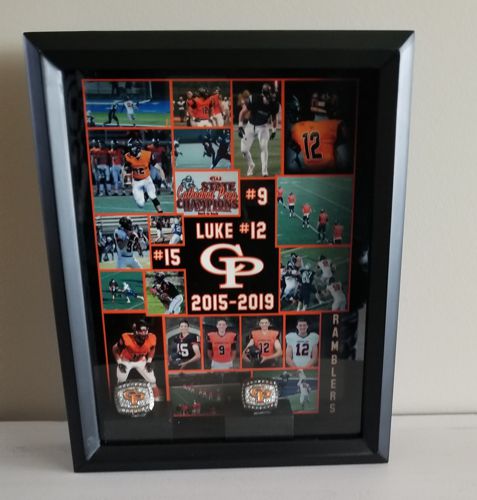 Football shadow box (football contest) made with sublimation printing