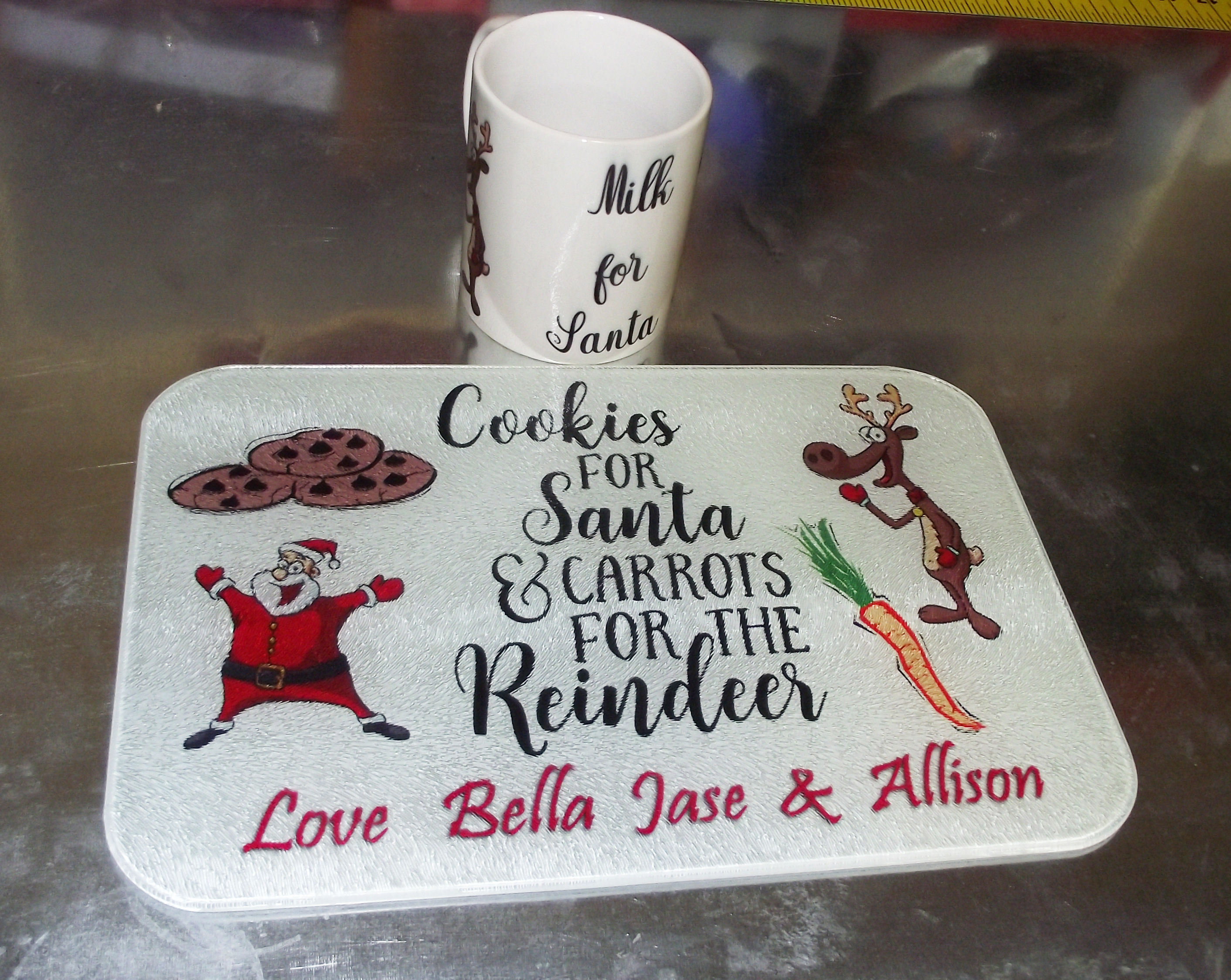 Cookies for Santa made with sublimation printing