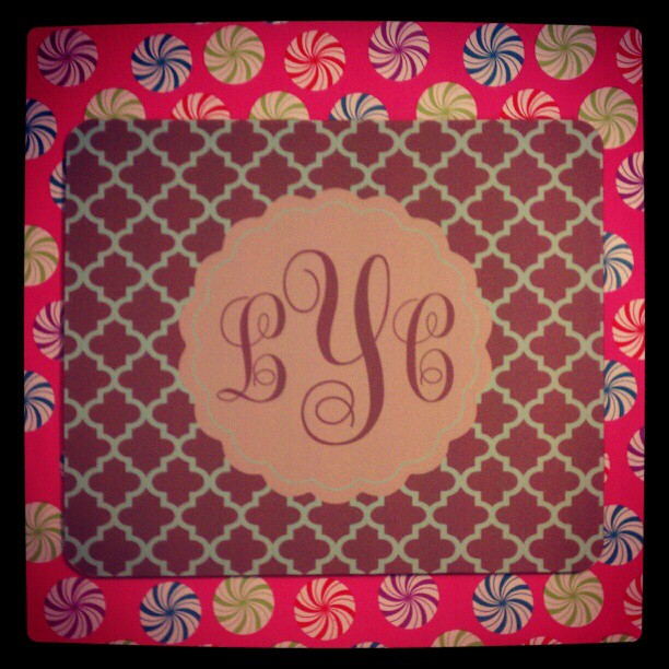 Monogram Mousepad made with sublimation printing