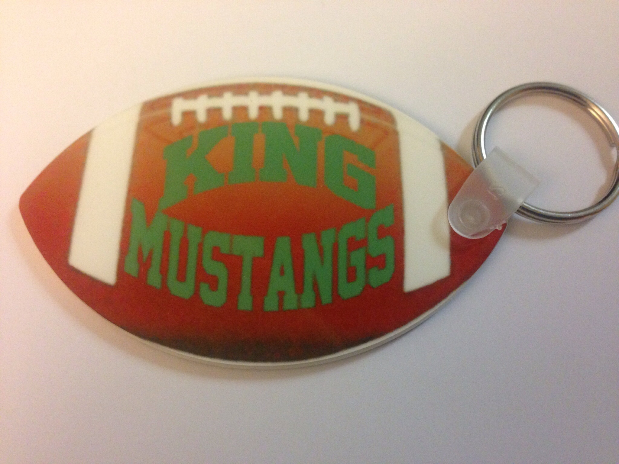 Football Key Chain made with sublimation printing