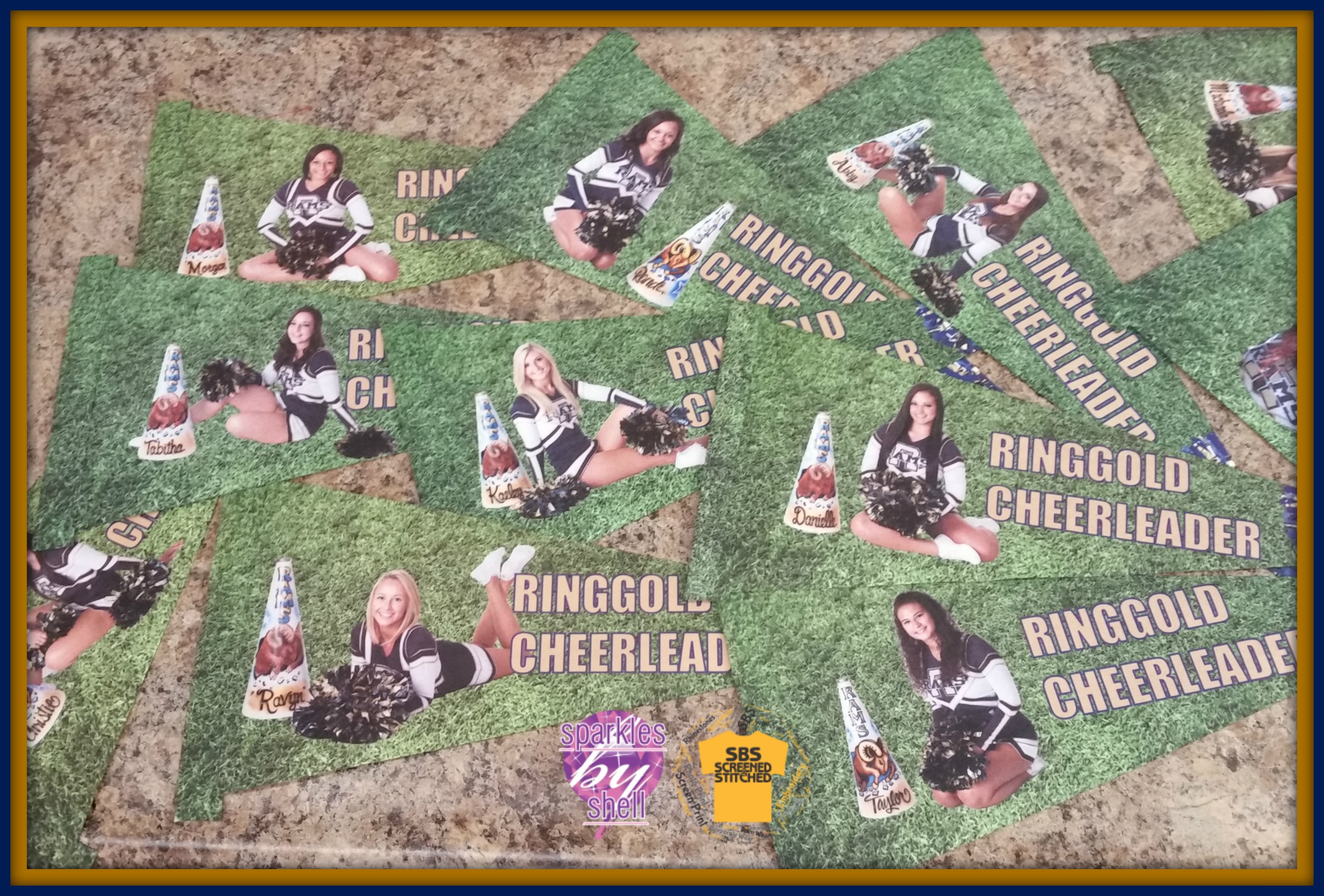Senior Cheer Pennants made with sublimation printing