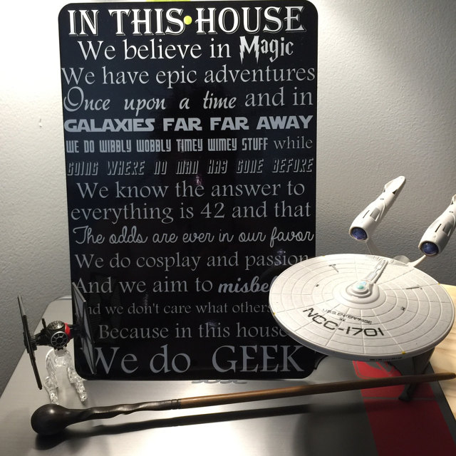We do Geek sign made with sublimation printing