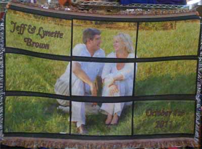 Wedding Throw made with sublimation printing