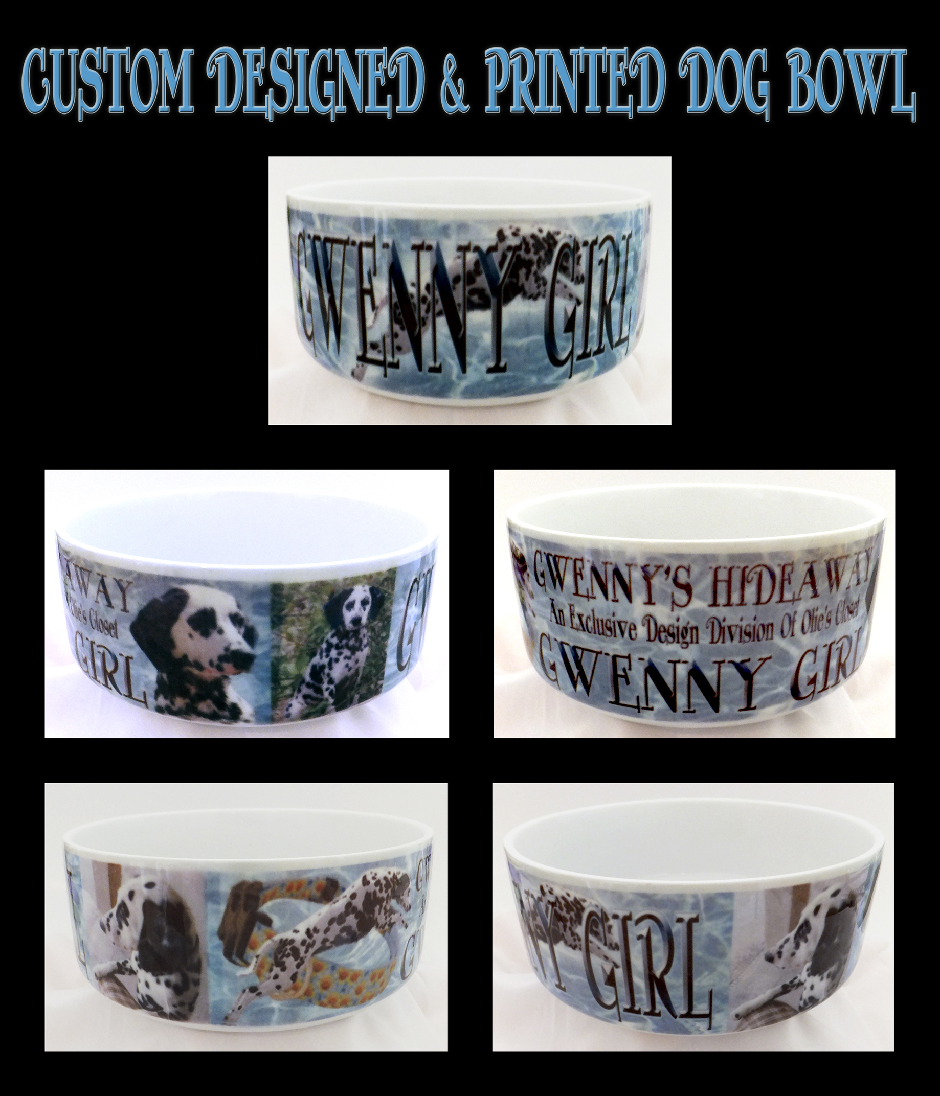 Custom Dog Bowl made with sublimation printing