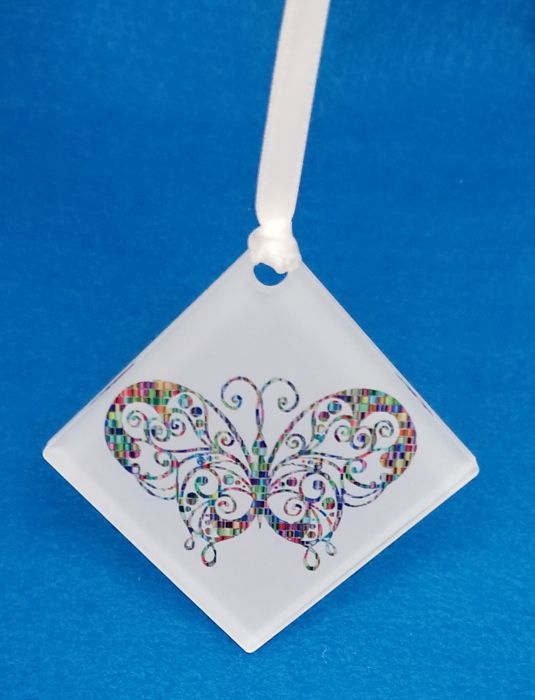 Butterfly sun catcher made with sublimation printing
