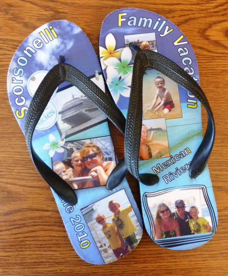Family Vacation Flip-Flops made with sublimation printing