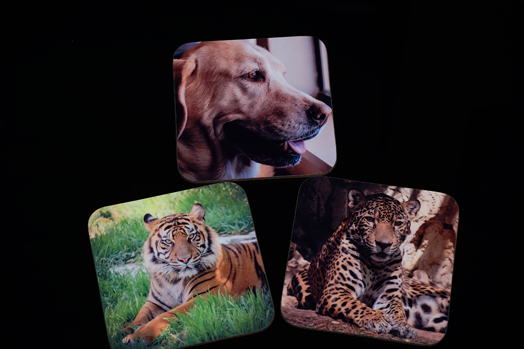 Photo Coasters made with sublimation printing