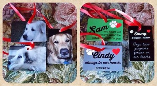 Memorial ornaments made with sublimation printing