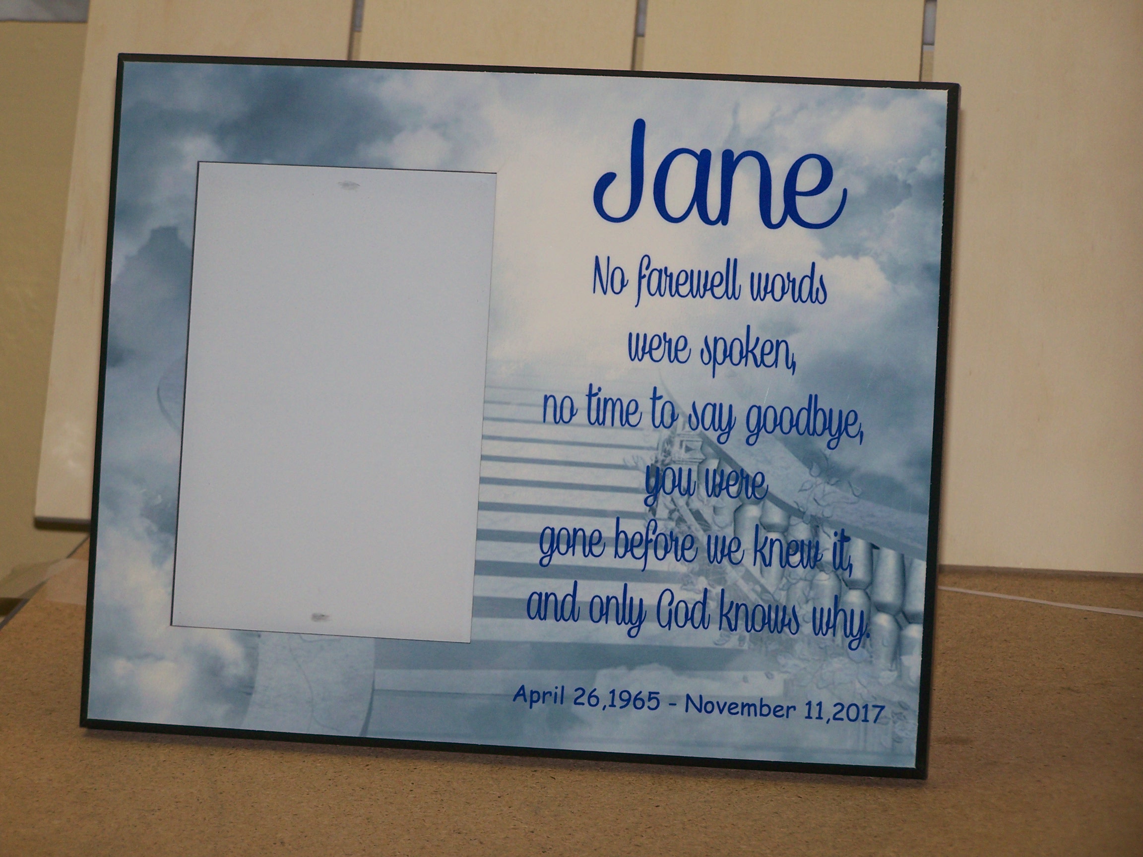 photo frame made with sublimation printing