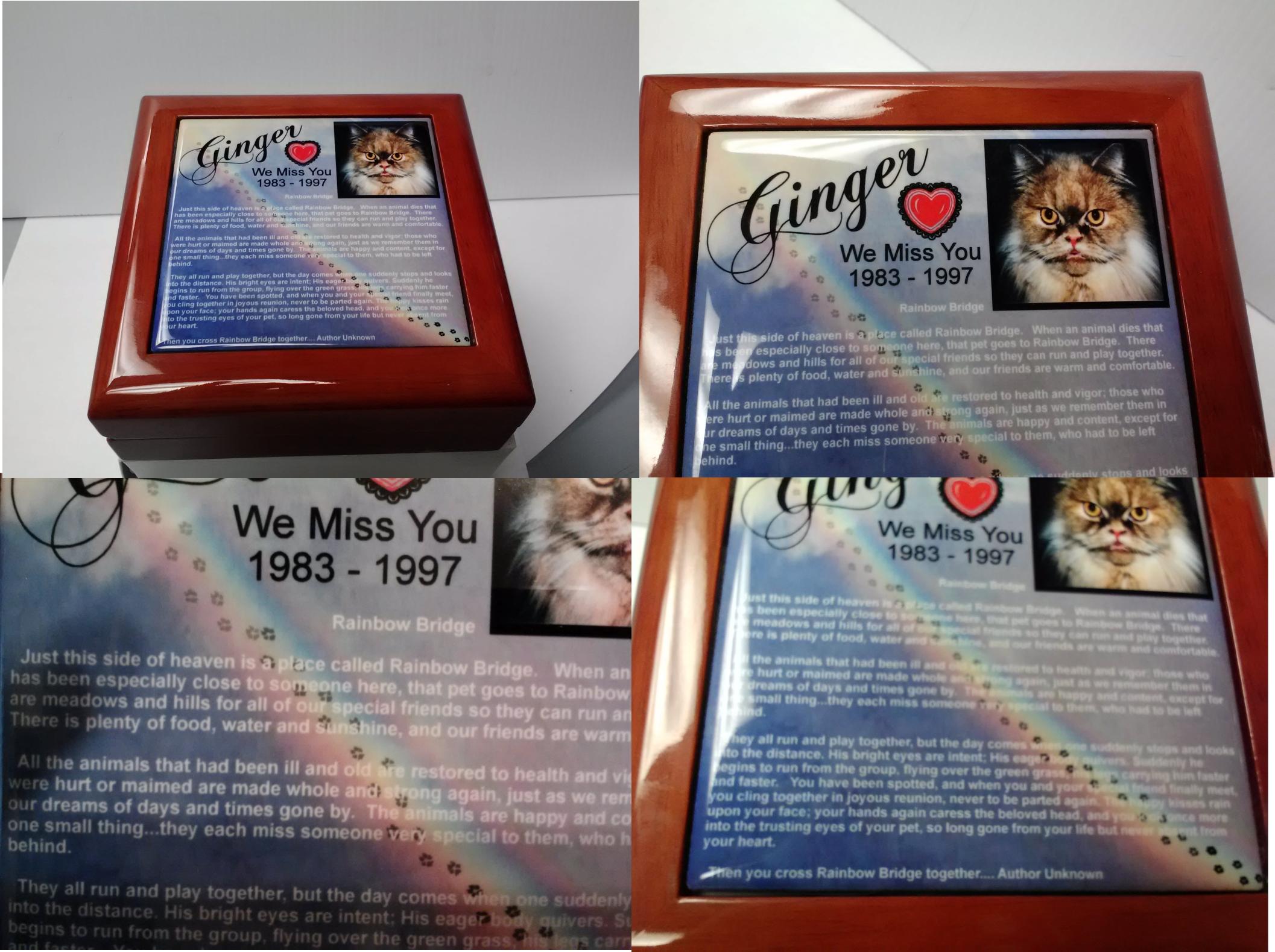 Pet Memorial Memory Box made with sublimation printing