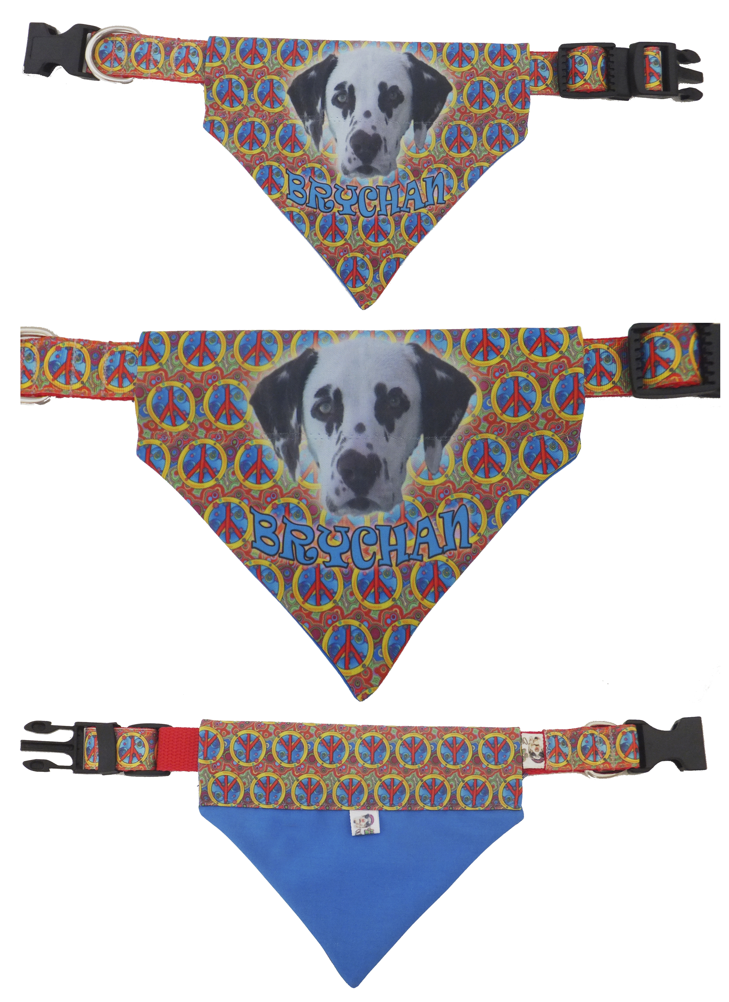 Custom Pet Bandana & Matching Collar made with sublimation printing