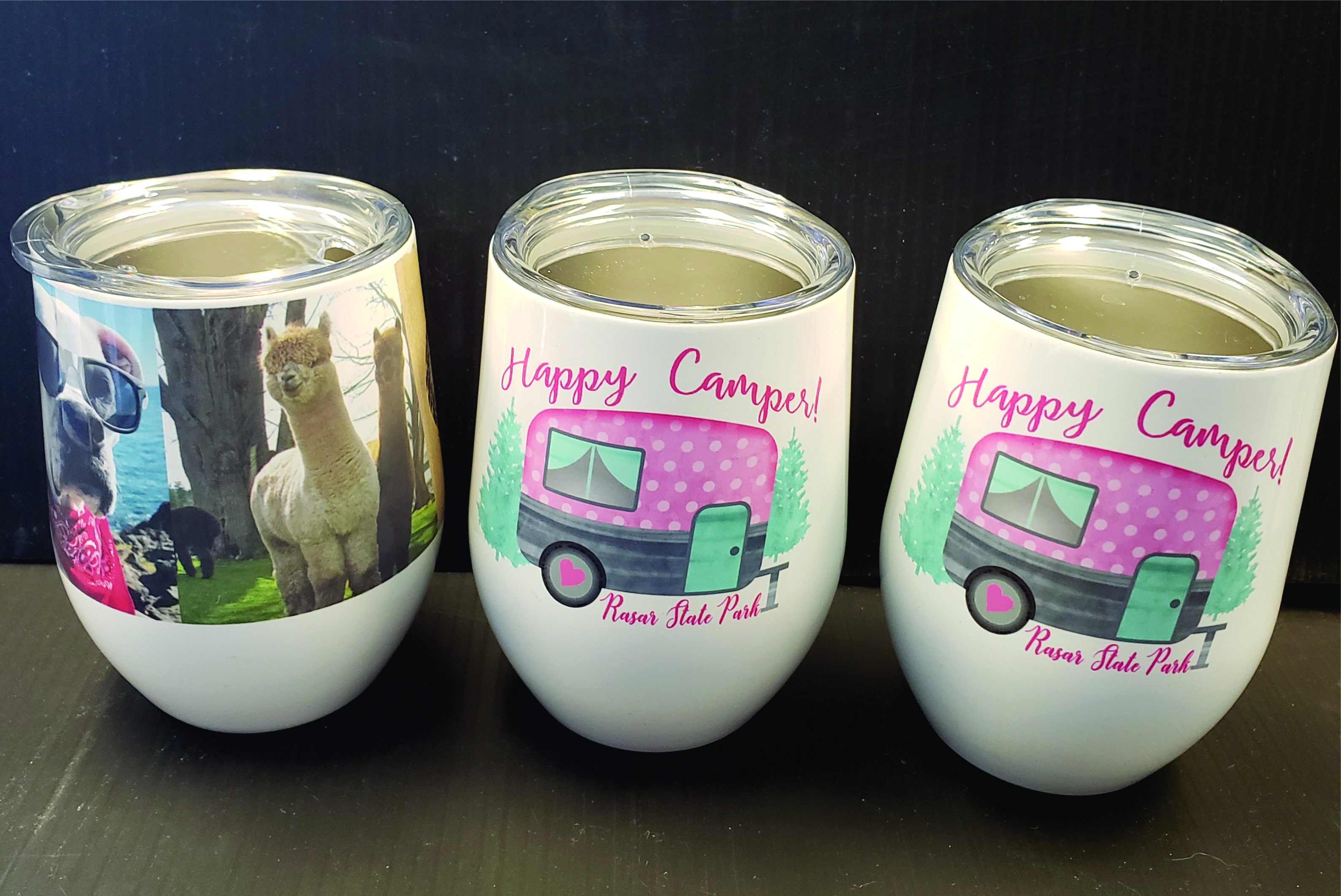 Wine Tumblers made with sublimation printing