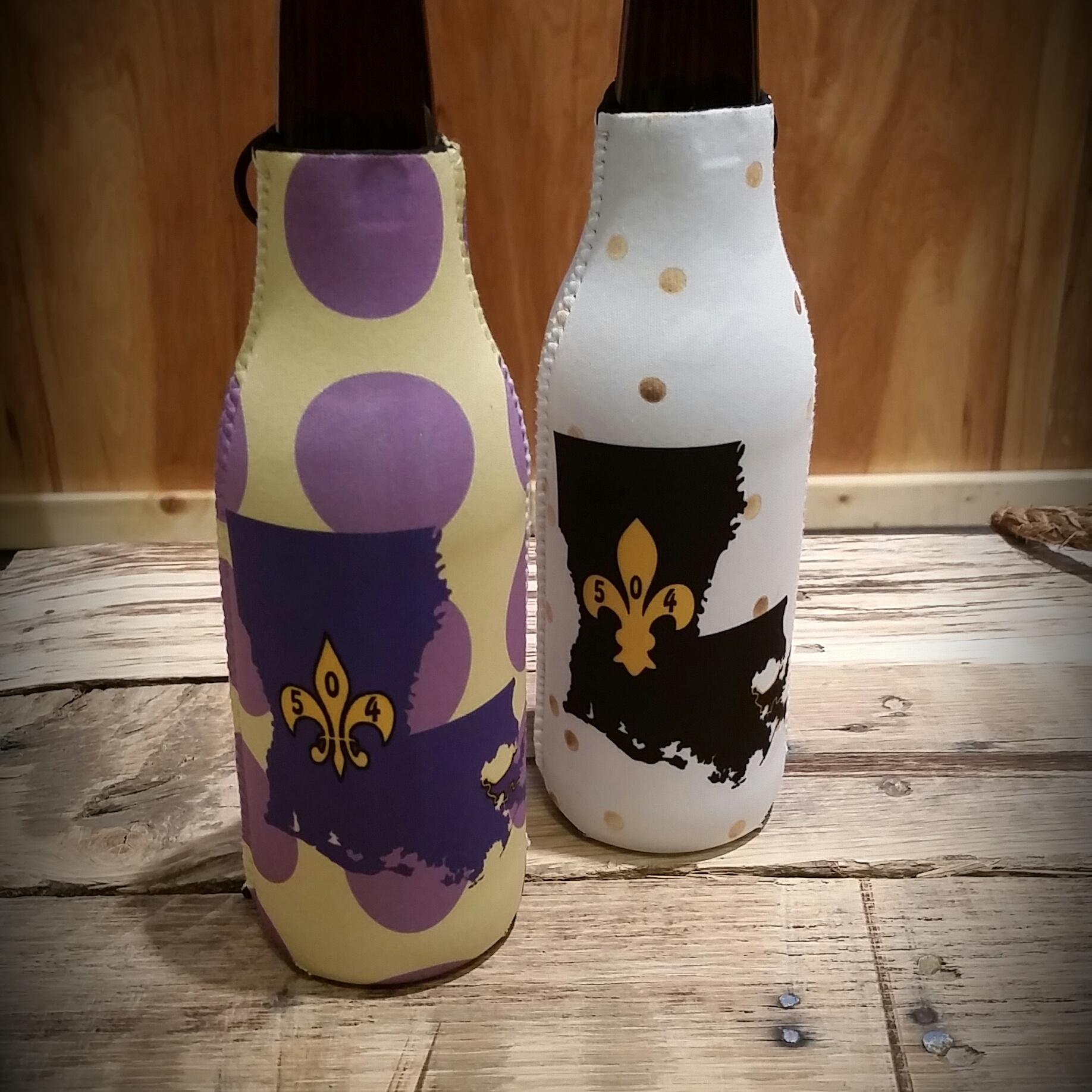Zipper Koozies Geaux 504 made with sublimation printing